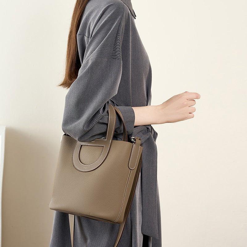 Sac panier Amazonite Pervenche Paris – cuir de vachette – photo 2