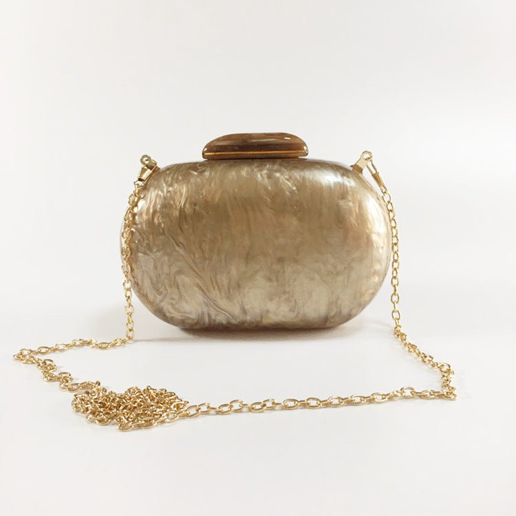 Minaudière Pierre de Lune Pervenche Paris – ovale nacrée – photo 5