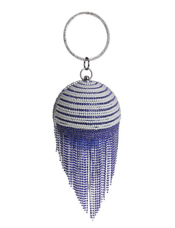 Pochette Tanzanite Pervenche Paris – perles et franges – photo 8