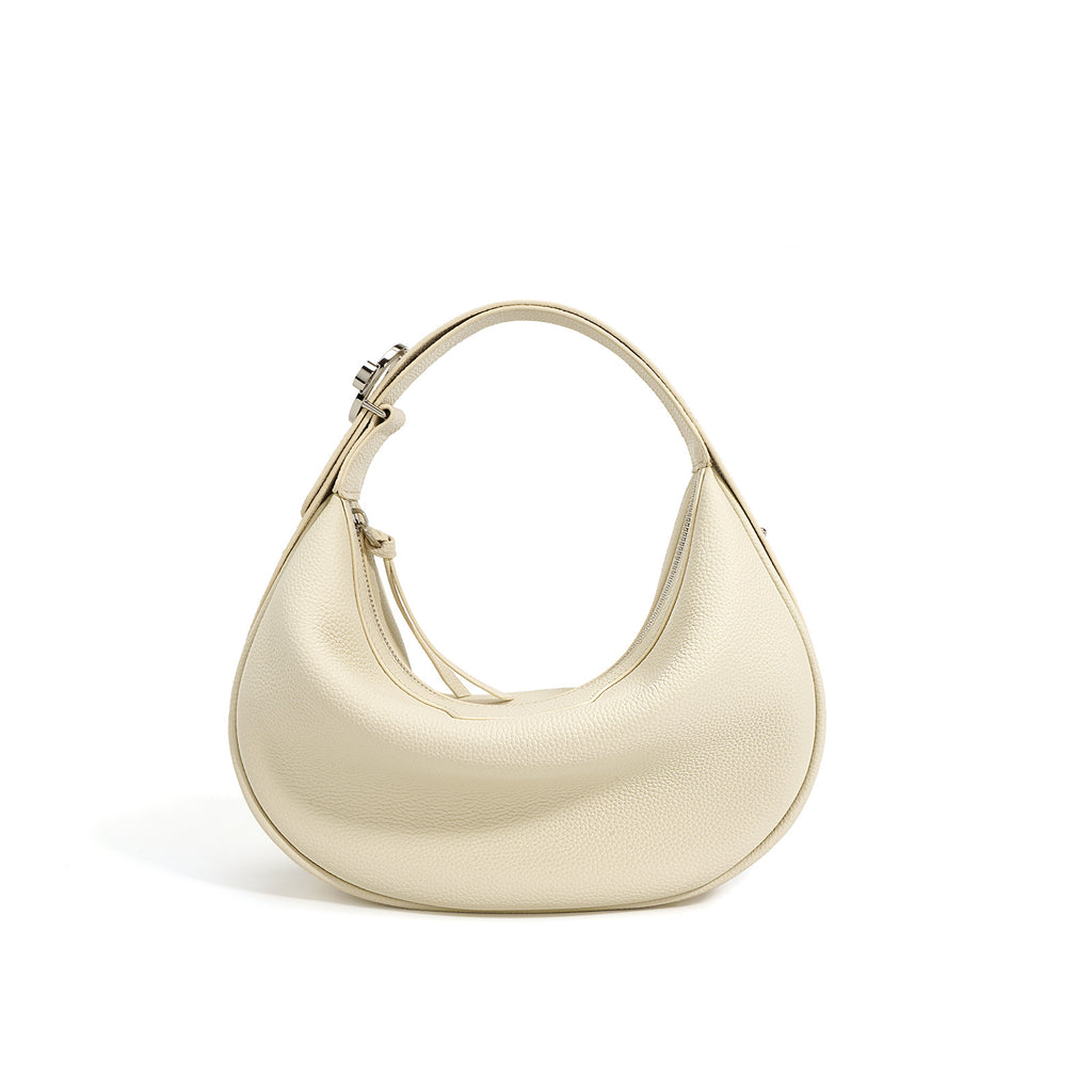 Sac Nacre Pervenche Paris – demi-lune porté épaule, cuir de vache – photo 5