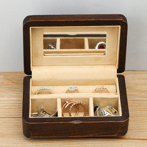 Boîte à bijoux Citrine Pervenche Paris – bois et miroir – photo 2
