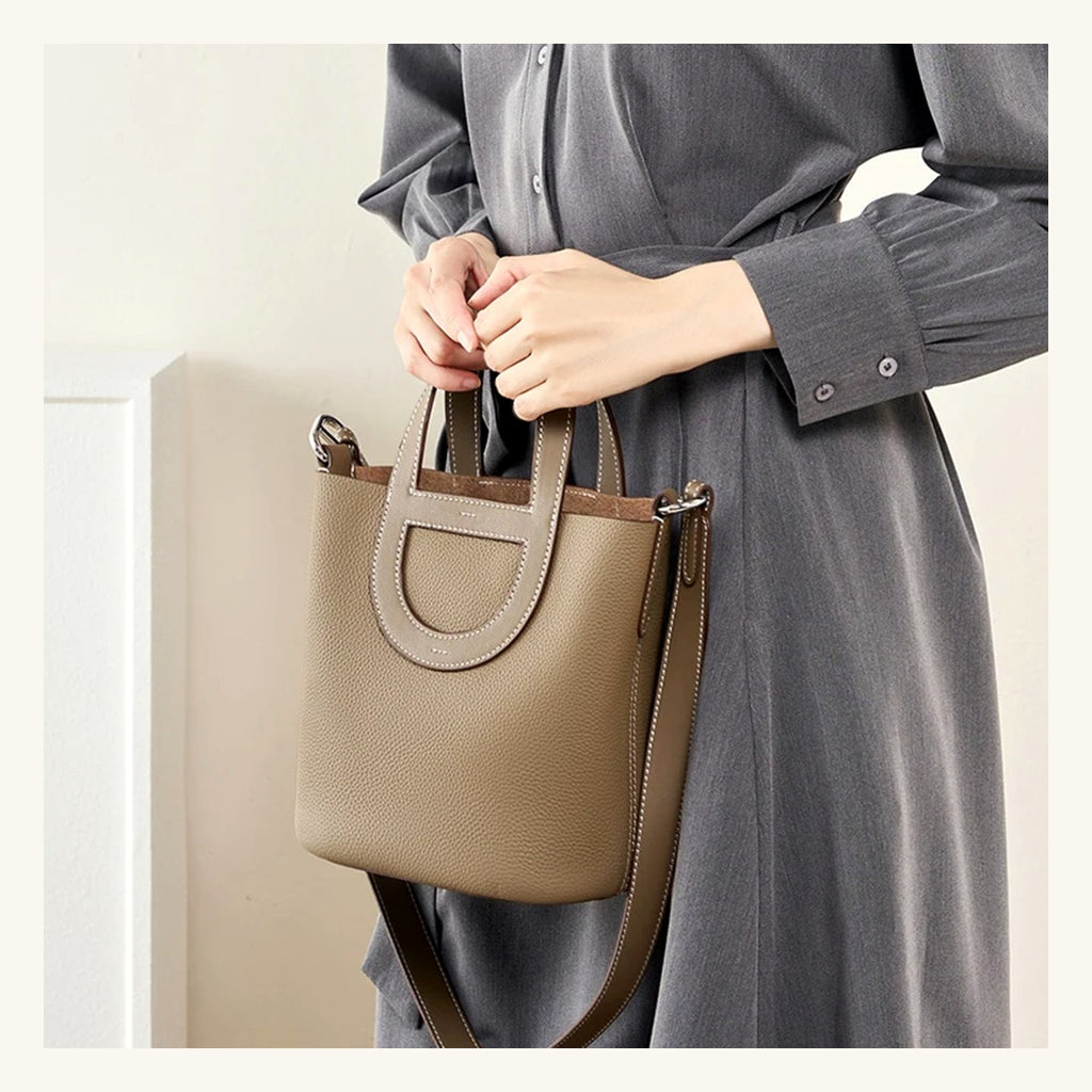 Sac panier Amazonite Pervenche Paris – cuir de vachette