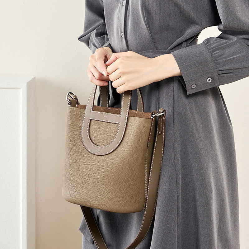 Sac panier Amazonite Pervenche Paris – cuir de vachette