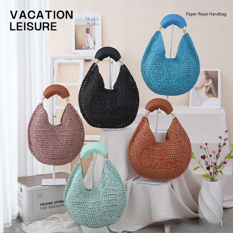 Sac Alkaid Pervenche Paris – paille ovale