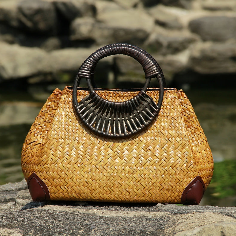 Sac Izar Pervenche Paris – rotin fait main – photo 3