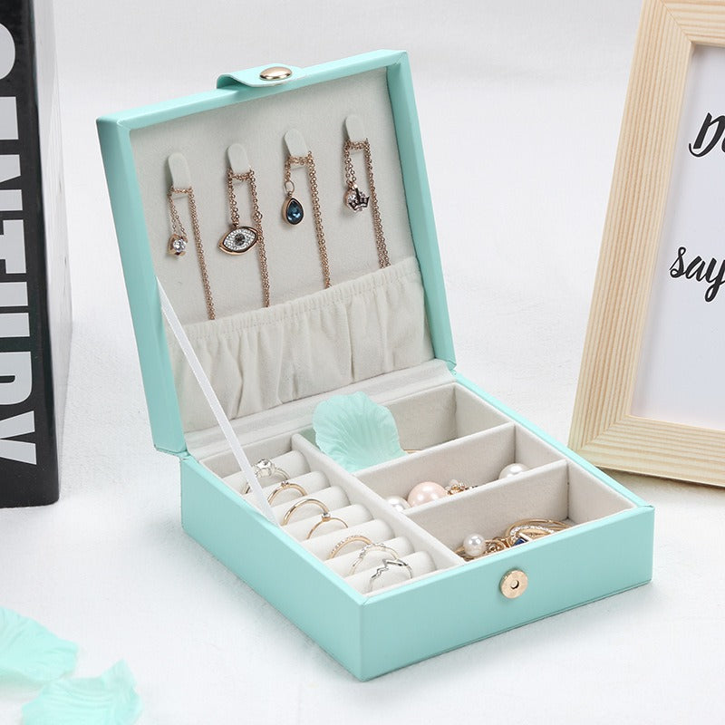 Boîte à bijoux Zoïsite Pervenche Paris – simili cuir un étage