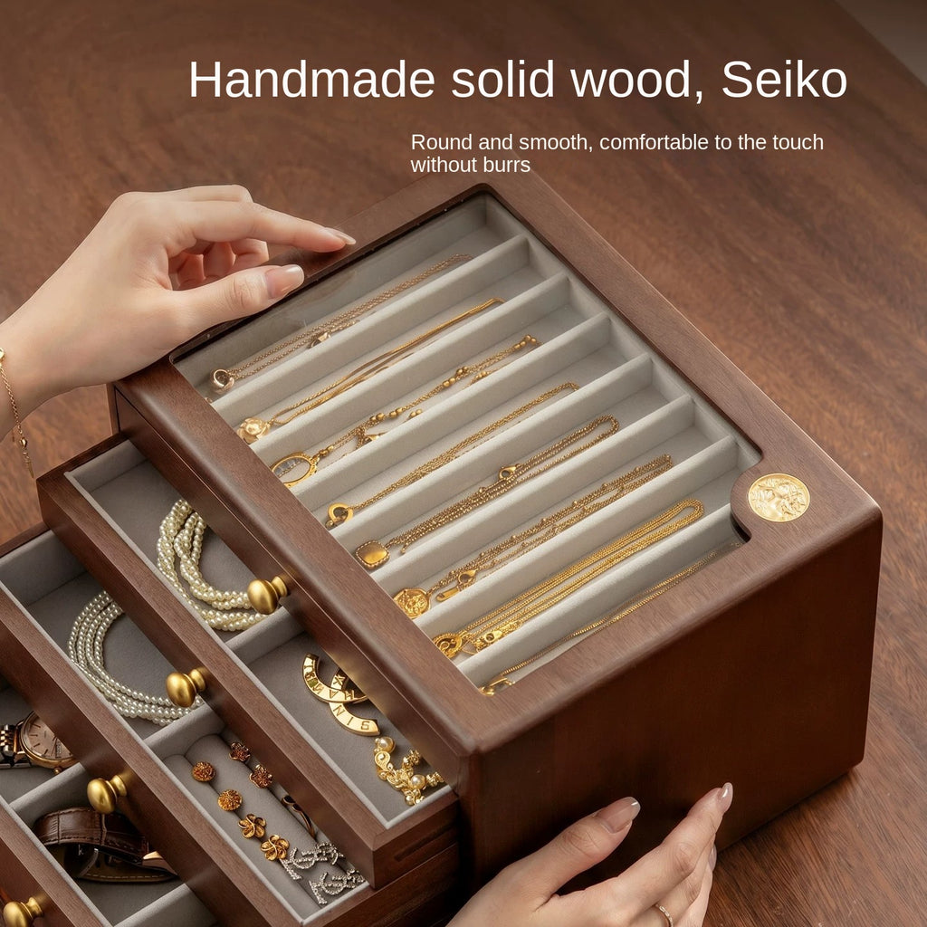 Coffret Benitoïte Pervenche Paris – bois massif à tiroirs