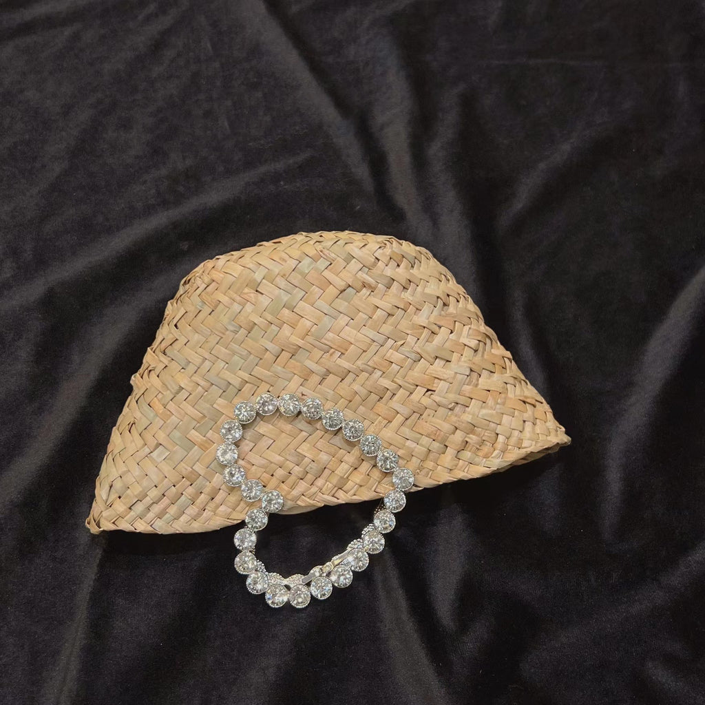 Sac Kochab Pervenche Paris – paille et anse cristaux – photo 8