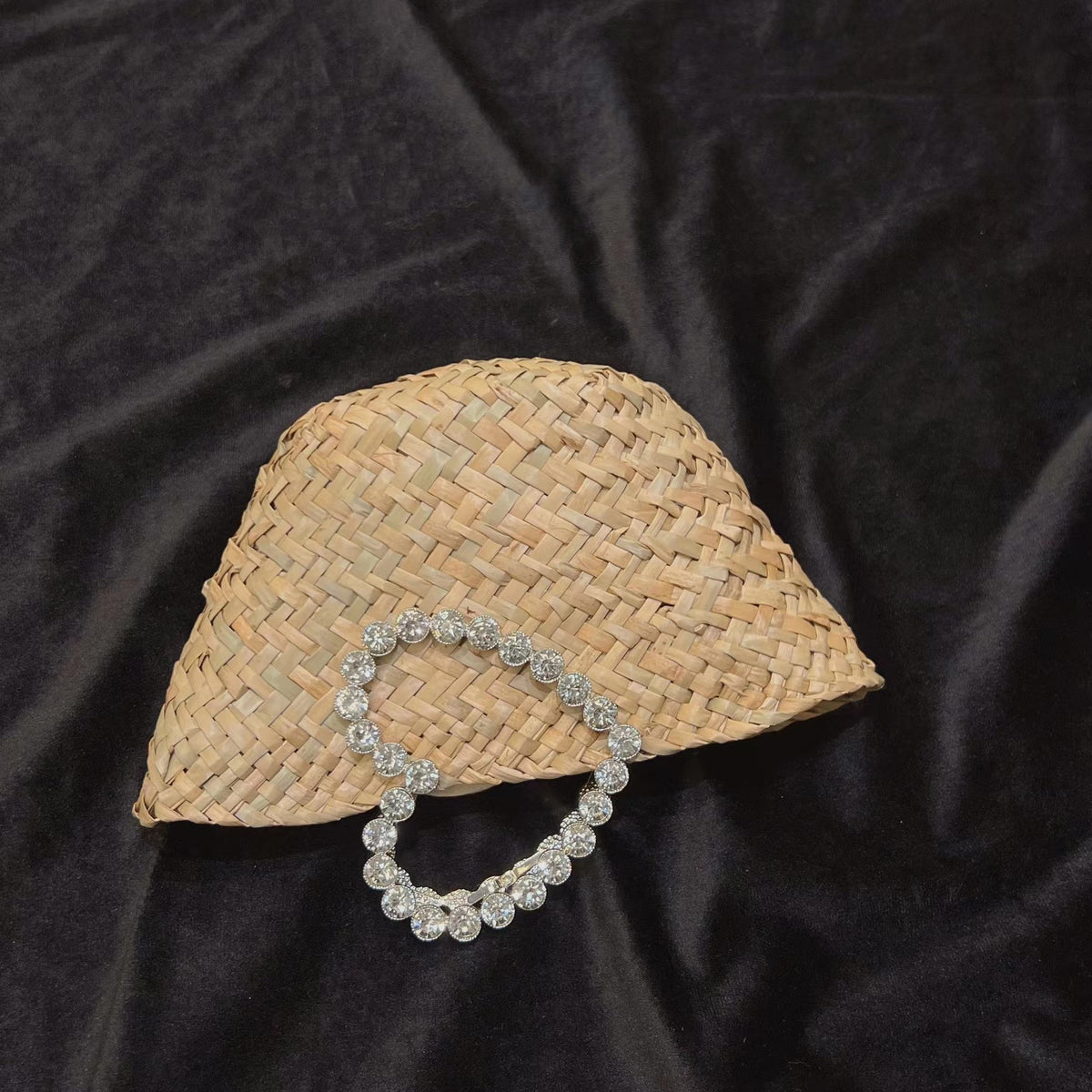 Sac Kochab Pervenche Paris – paille et anse cristaux – photo 8