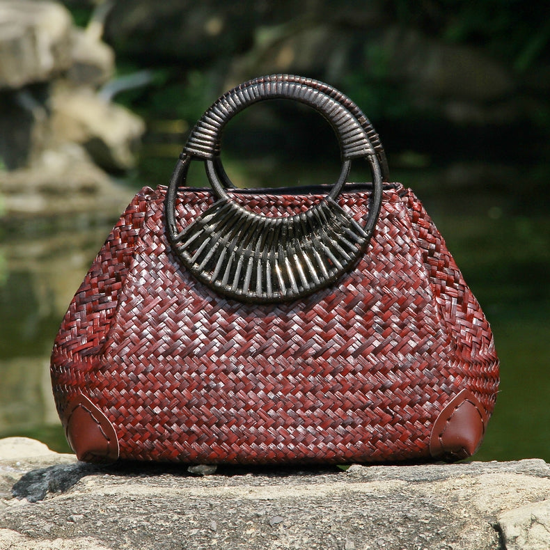 Sac Izar Pervenche Paris – rotin fait main – photo 4