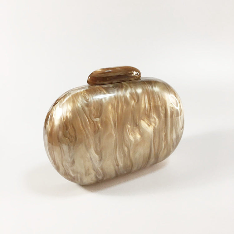 Minaudière Pierre de Lune Pervenche Paris – ovale nacrée – photo 2