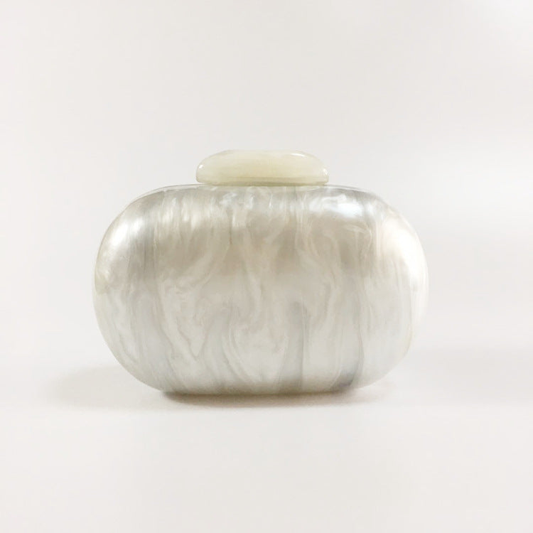 Minaudière Pierre de Lune Pervenche Paris – ovale nacrée – photo 6