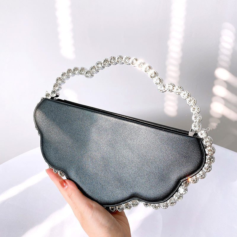 Sac du soir Iolite Pervenche Paris – bordure de strass – photo 6