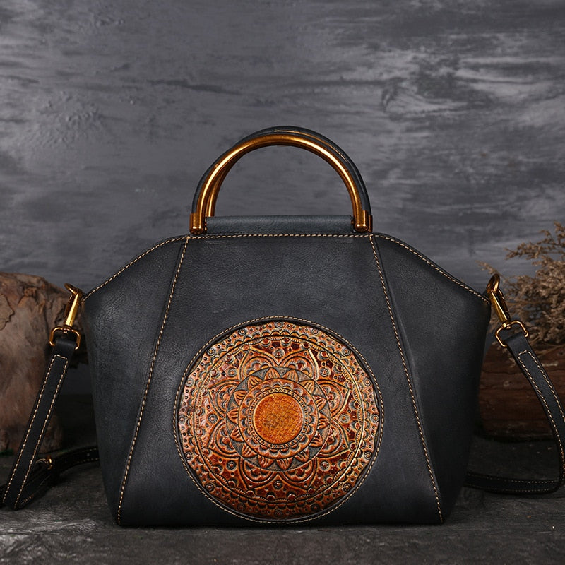 Sac Pégase Pervenche Paris – cuir travaillé main – photo 5