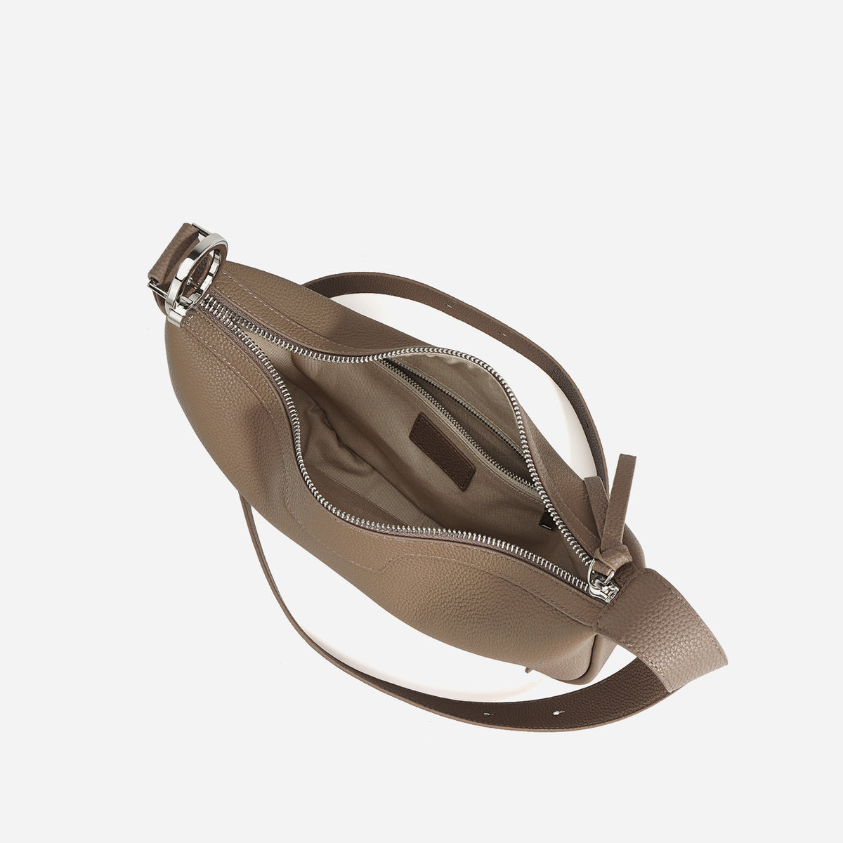 Sac Nacre Pervenche Paris – demi-lune porté épaule, cuir de vache – photo 4