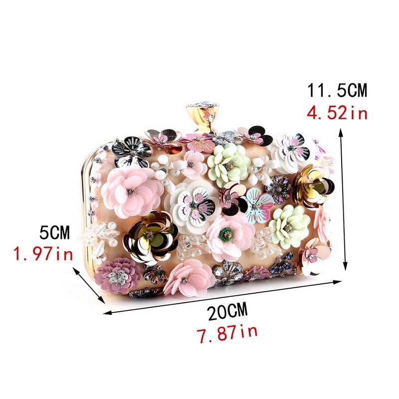 Pochette Rhodolite Pervenche Paris – soirée ornée de fleurs – photo 4