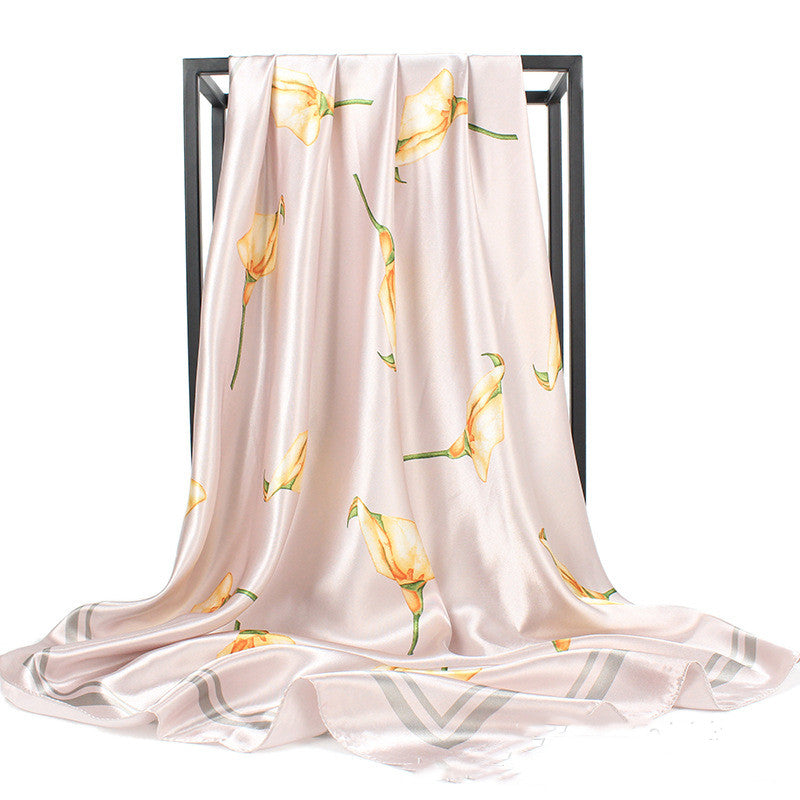 Foulard Céleste Pervenche Paris – carré satiné 90 cm – photo 5