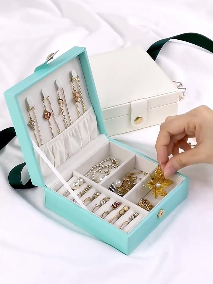 Boîte à bijoux Zoïsite Pervenche Paris – simili cuir un étage