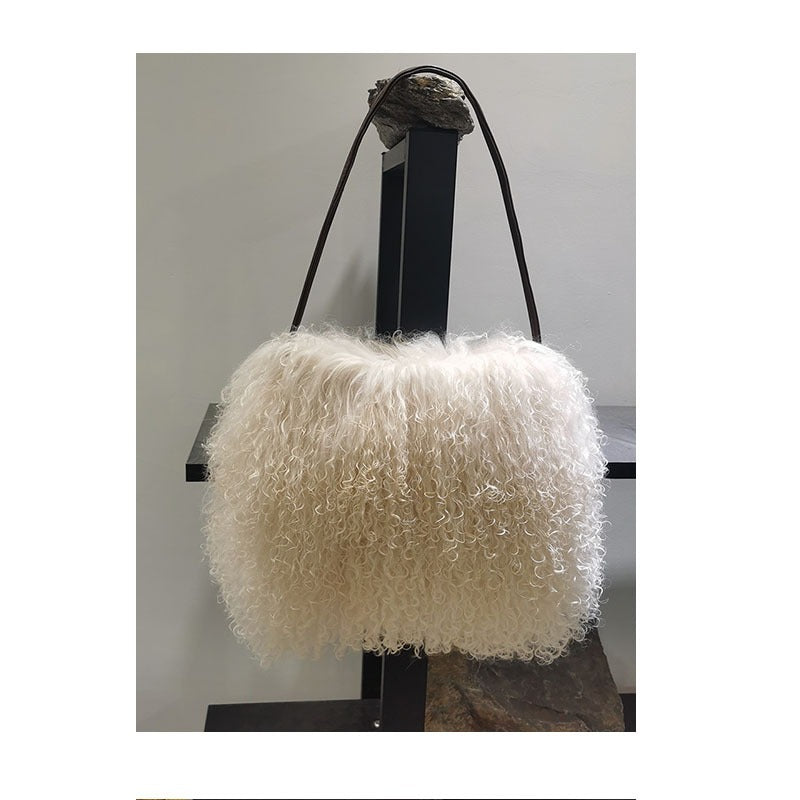 Sac Mérope Pervenche Paris – laine et cuir – photo 2