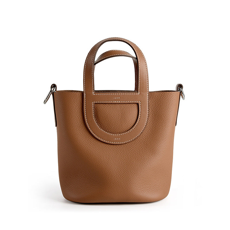 Sac panier Amazonite Pervenche Paris – cuir de vachette – photo 7