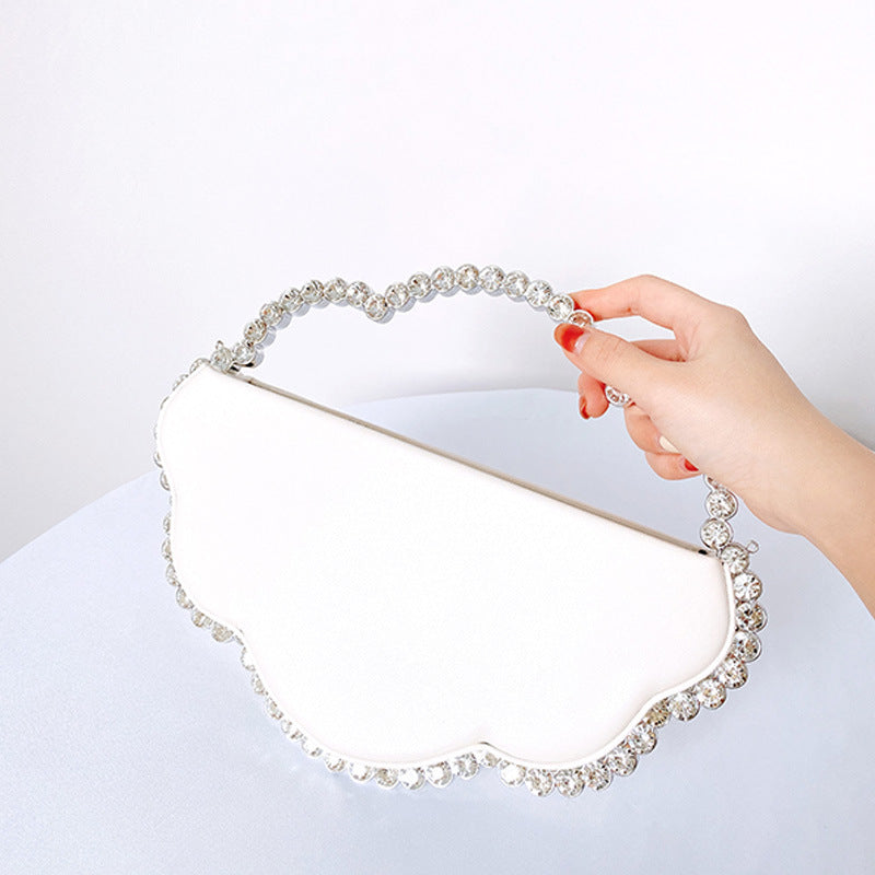 Sac du soir Iolite Pervenche Paris – bordure de strass – photo 2