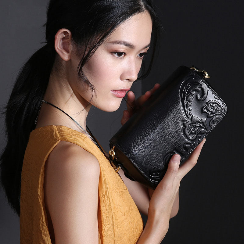 Pochette Diamant Pervenche Paris – soirée, cuir de vache