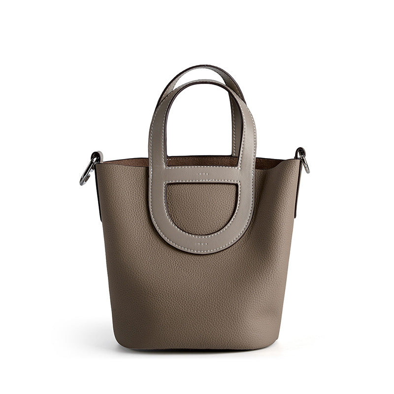 Sac panier Amazonite Pervenche Paris – cuir de vachette – photo 5