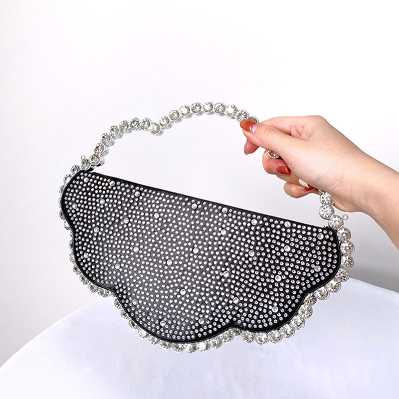 Sac du soir Iolite Pervenche Paris – bordure de strass