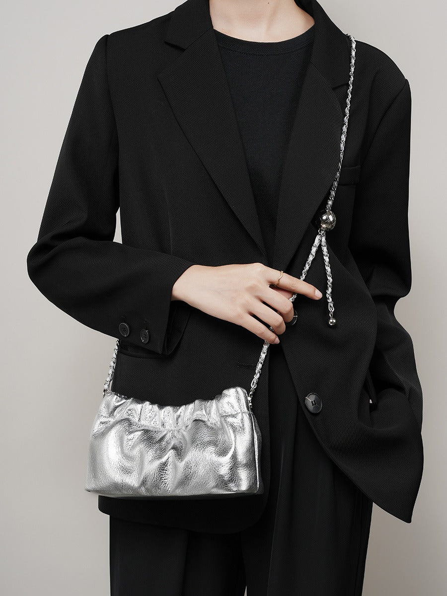Sac Fomalhaut Pervenche Paris – plissé nuage à chaîne – photo 9