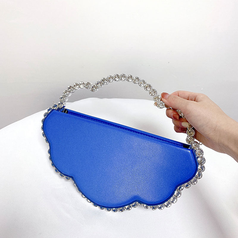Sac du soir Iolite Pervenche Paris – bordure de strass – photo 10