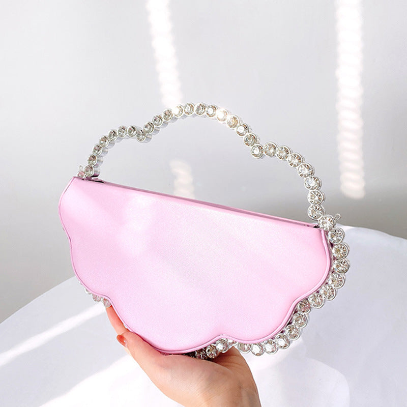 Sac du soir Iolite Pervenche Paris – bordure de strass – photo 3