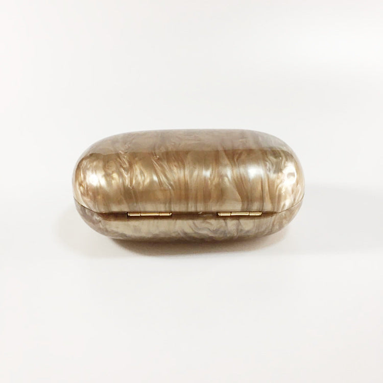 Minaudière Pierre de Lune Pervenche Paris – ovale nacrée – photo 4
