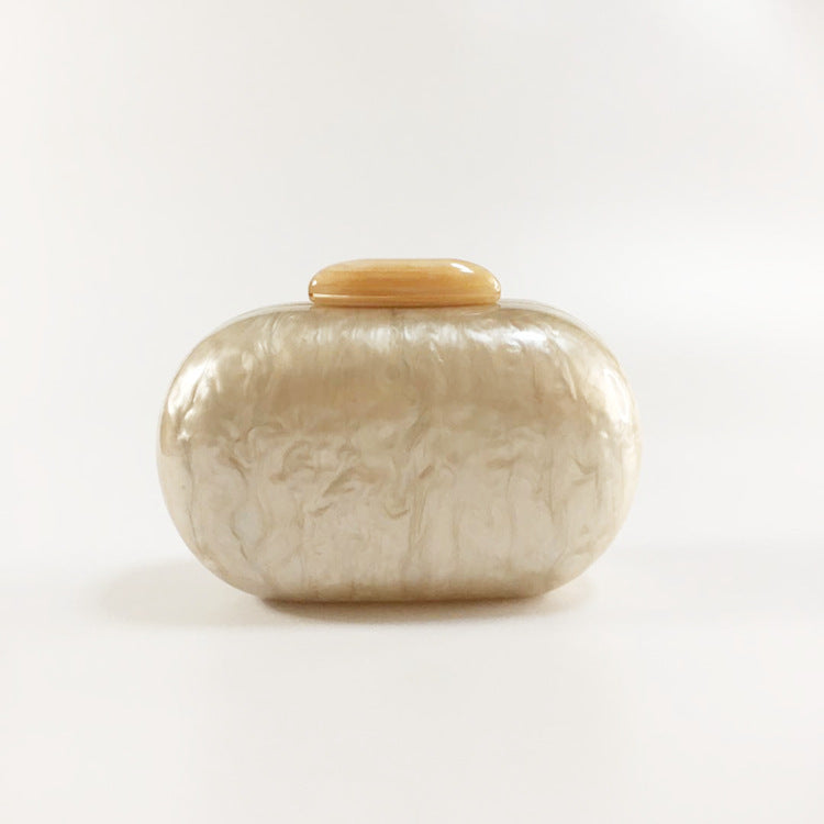Minaudière Pierre de Lune Pervenche Paris – ovale nacrée – photo 7