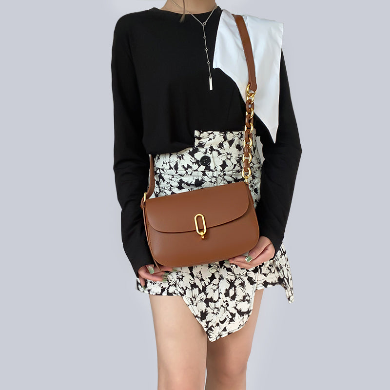 Sac Céphée Pervenche Paris – cuir à fermoir