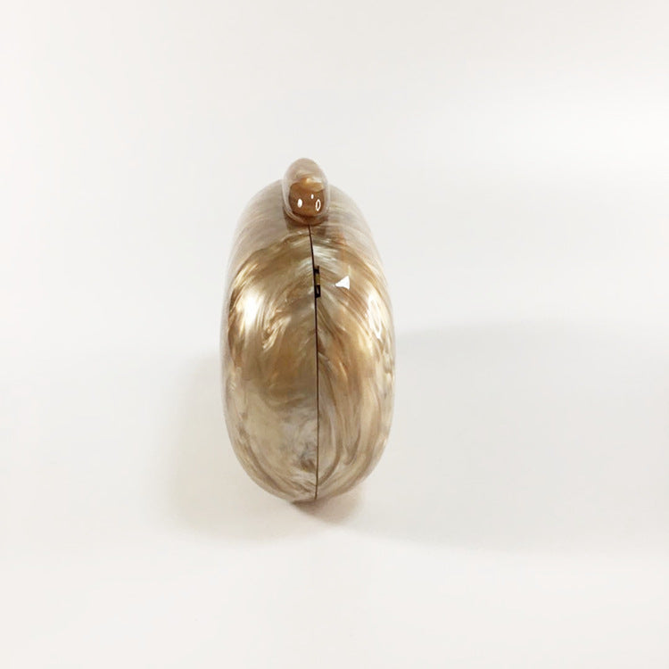 Minaudière Pierre de Lune Pervenche Paris – ovale nacrée – photo 3