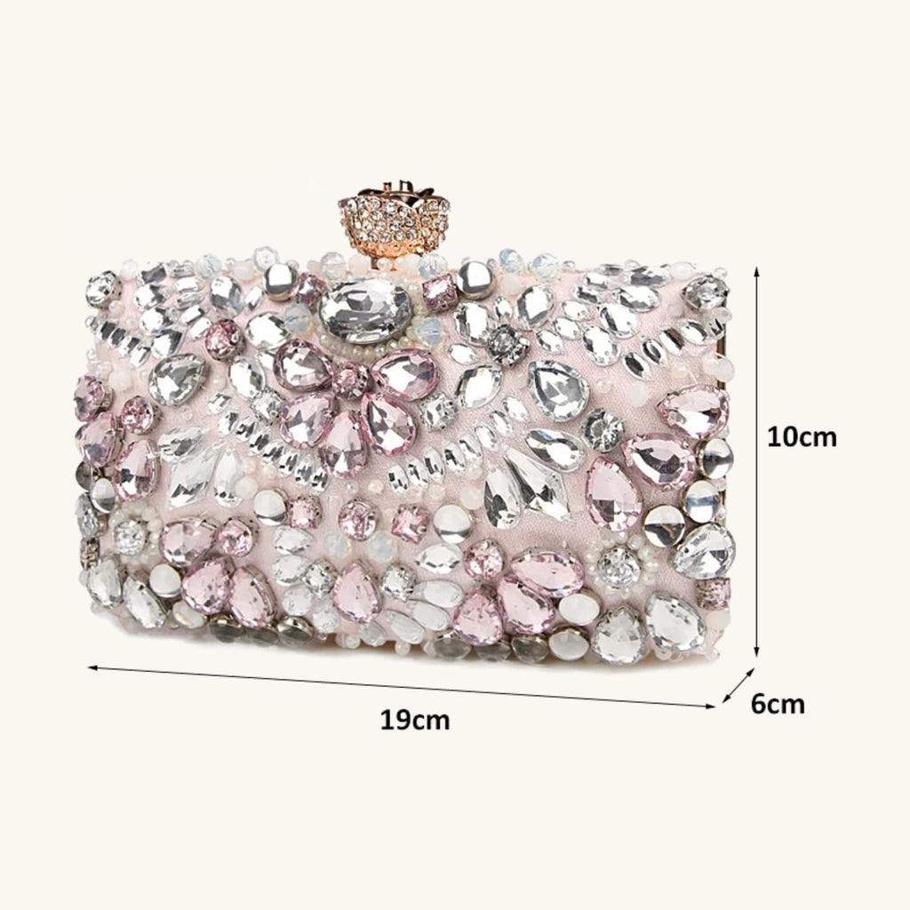 Pochette Elnath Pervenche Paris – soirée sertie de strass – photo 3