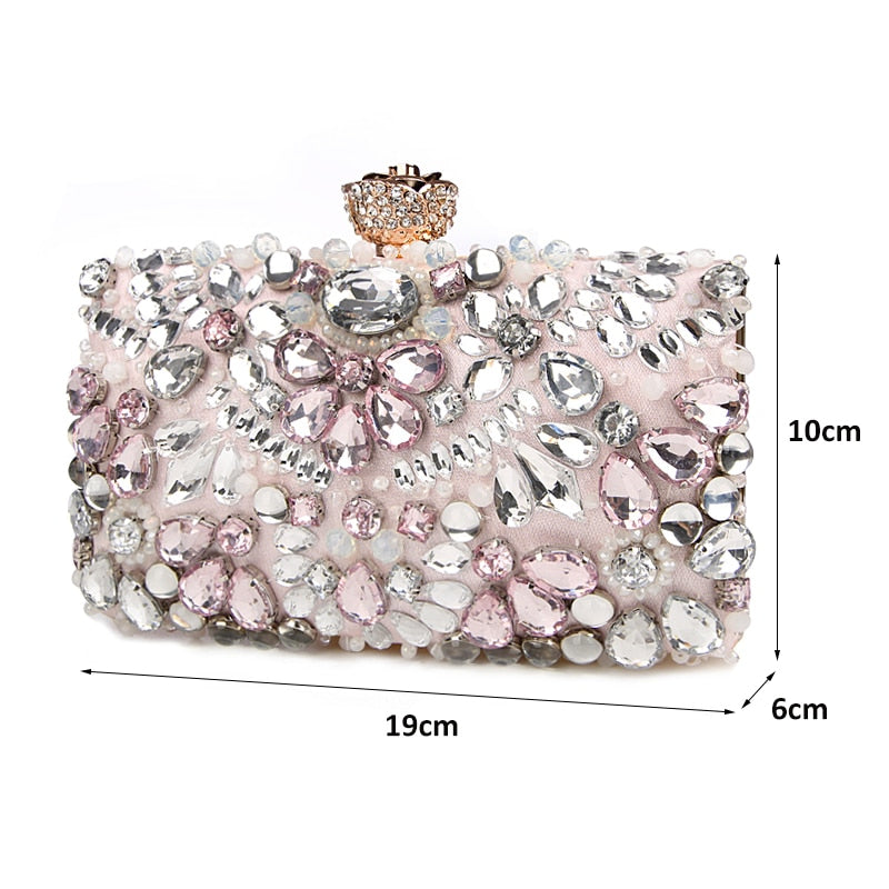 Pochette Elnath Pervenche Paris – soirée sertie de strass – photo 3