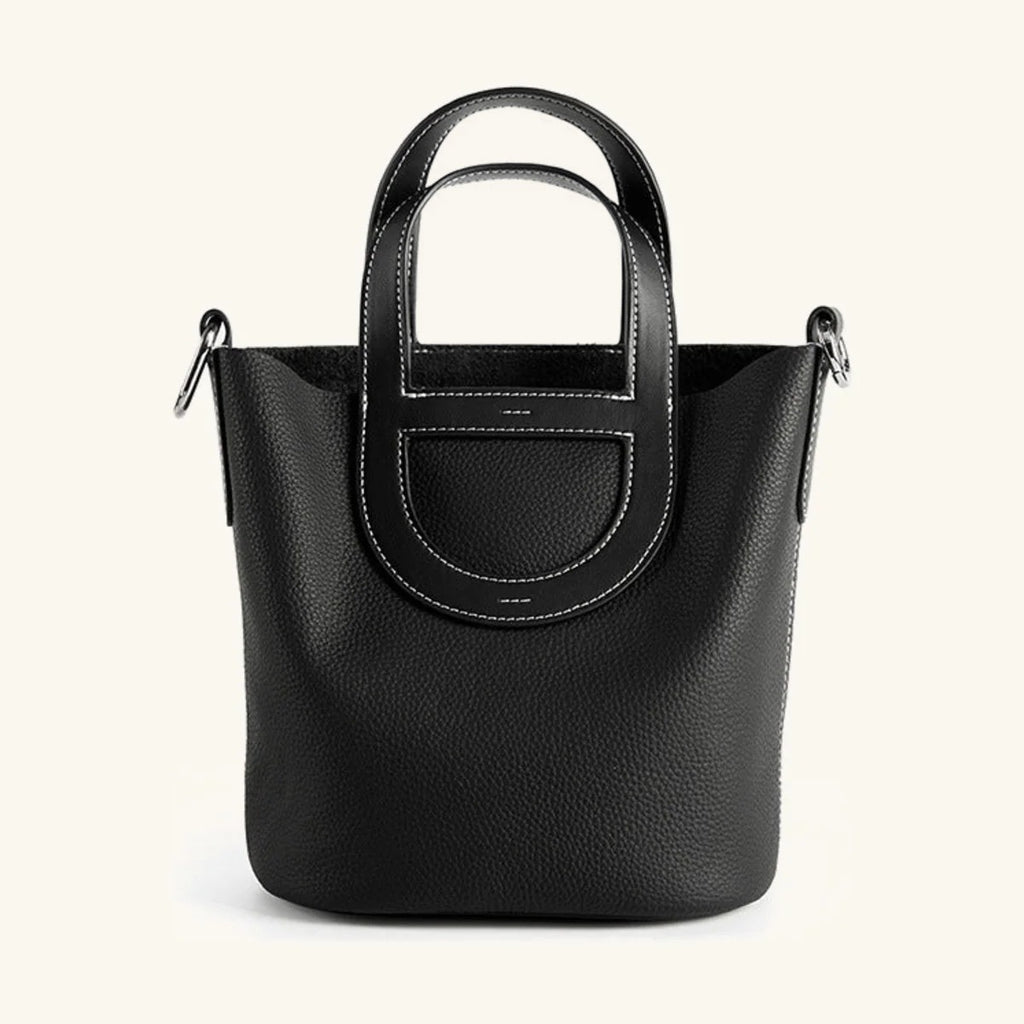 Sac panier Amazonite Pervenche Paris – cuir de vachette – photo 6
