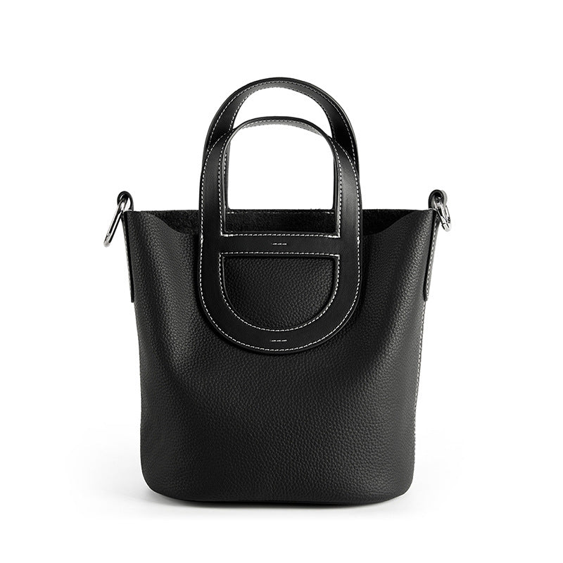 Sac panier Amazonite Pervenche Paris – cuir de vachette – photo 6