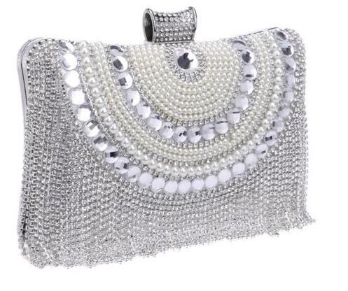 Pochette Achernar Pervenche Paris – strass et franges à chaîne – photo 10
