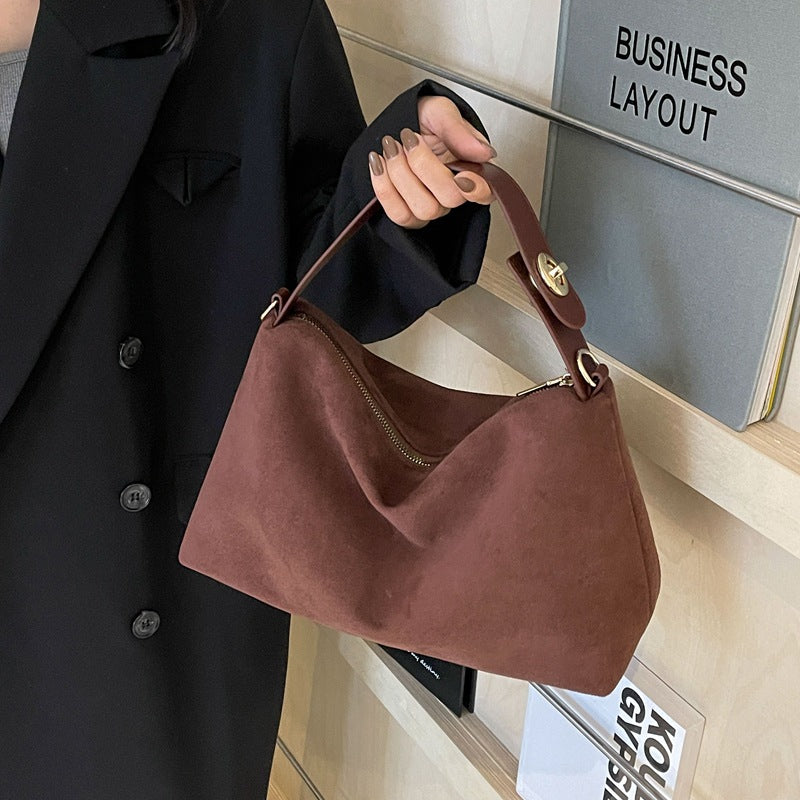 Sac Hématite Pervenche Paris – porté épaule effet daim – photo 4