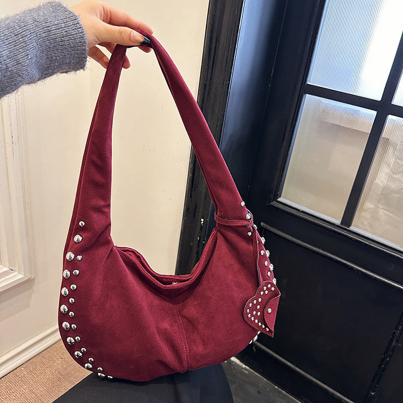 Sac Améthyste Pervenche Paris – porté épaule velours