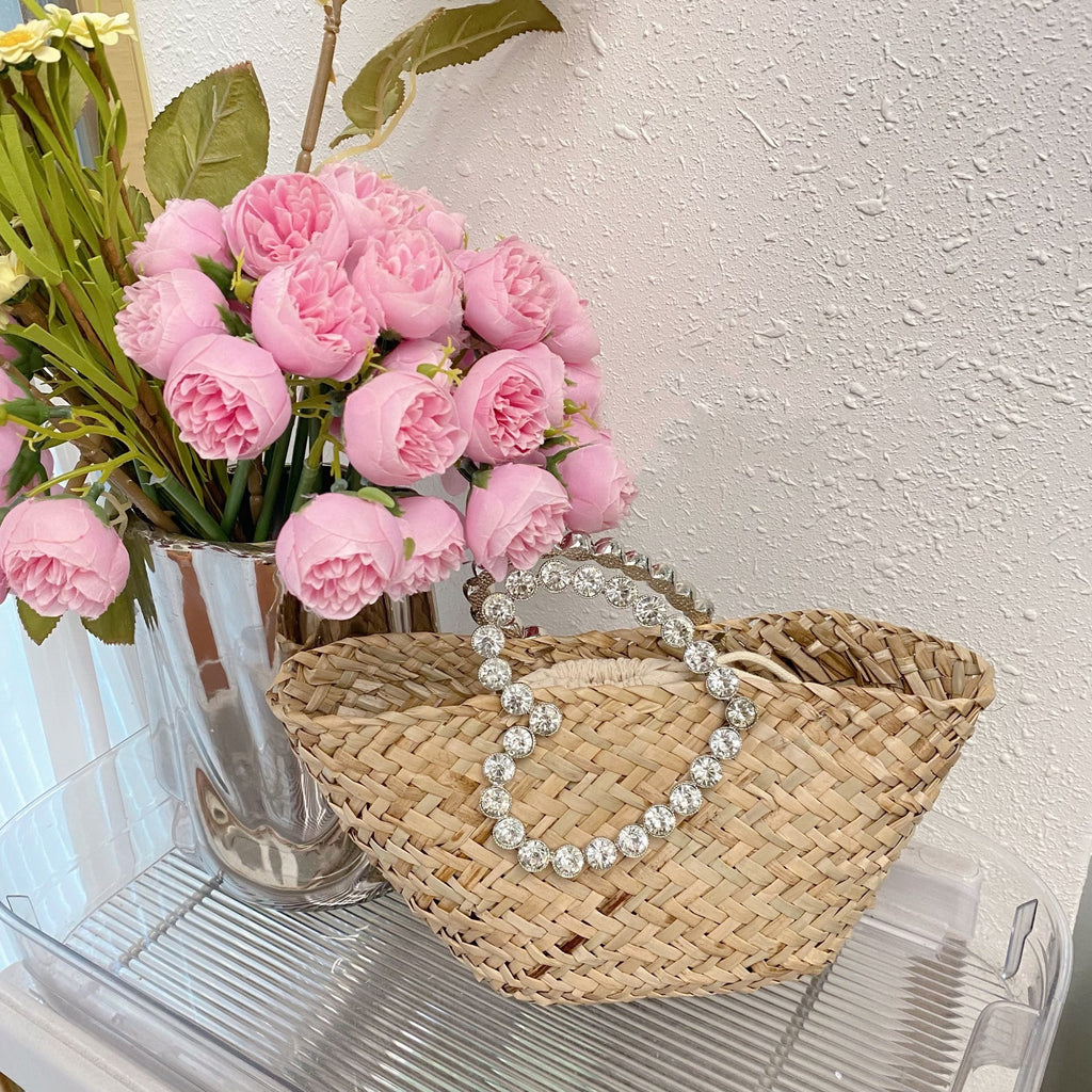 Sac Kochab Pervenche Paris – paille et anse cristaux – photo 7